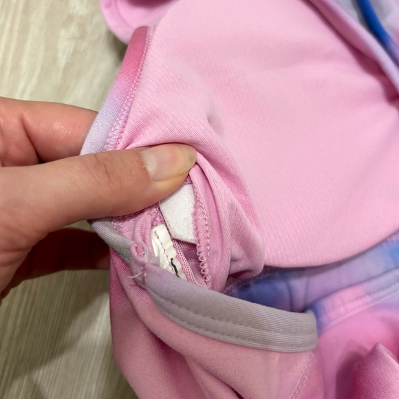 Athletic Works Tie Dye Colourful Supportive Workout Racerback Sports Bra Pink - Picture 4 of 7